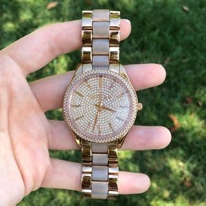Michael Kors Slim Crystal Pave Dial Ladies Watch